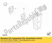 61131372525, BMW, zekering - 10a bmw   650 750 800 1000 1100 1150 1984 1985 1986 1987 1988 1989 1990 1991 1992 1993 1994 1995 1996 1997 1998 1999 2000 2001 2002 2003 2004 2005 2006, Nieuw