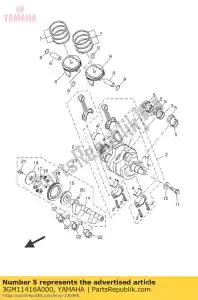 yamaha 3GM11416A000 plane bearing, crankshaft 1 - Bottom side