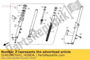Honda 51401MET641 primavera, fr. tenedor - Lado inferior