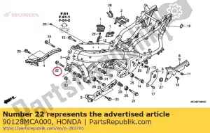 honda 90128MCA000 bolt, flange, 12x72 - Bottom side