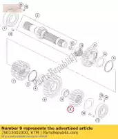 75033002000, KTM, vaste versnelling 2.g. 07 husqvarna ktm  duke enduro rally smc supermoto 690 701 2007 2008 2009 2010 2011 2012 2013 2014 2015 2016 2017 2018, Nieuw