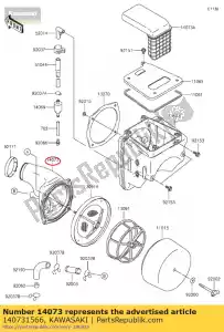 Kawasaki 140731566 conducto, filtro de aire - Lado inferior