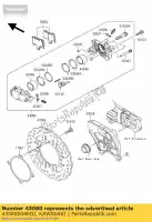 430800040DJ, Kawasaki, caliper-sub-assy, ??rr, blac zx140 kawasaki gtr zzr 1400 2006 2007 2008 2009 2010 2011, Nowy