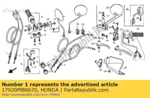 honda 17920MBN670 kabel komp. b, przepustnica - Dół