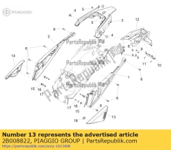 Aprilia 2B008822, Left side fairing, OEM: Aprilia 2B008822