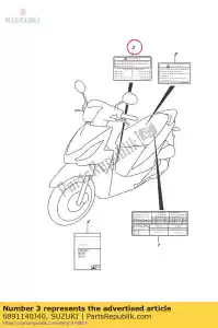 Suzuki 6891140J40 etiqueta, carregando - Lado inferior