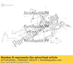 Tutaj możesz zamówić obs? Uga lewych przednich kierunkowskazów od Piaggio Group , z numerem części 673343000C: