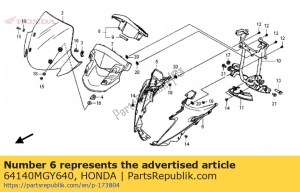 Honda 64140MGY640 abdeckung, l. oberseite - Unterseite
