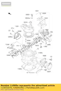 kawasaki 110055070 cilindro-motore, vasca di sfiato kx85- - Il fondo