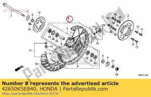 honda 42650KSE840 sous-ensemble de roue., rr. - La partie au fond