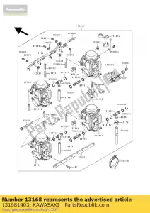 Kawasaki 131681403 palanca, arrancador - Lado inferior