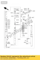 kraag, vork, l = 90 van Kawasaki, met onderdeel nummer 921431645, bestel je hier online: