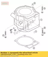 59830005000, KTM, cylinder 75mm 250 racing 2002 ktm exc mxc sx sxs 250 400 450 525 540 2001 2002 2003 2004 2005 2006, New