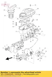 yamaha 5EL135860000 joint, carburetor 1 - Bottom side