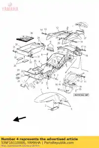 yamaha 5JNF16110000 guardabarros trasero - Lado inferior