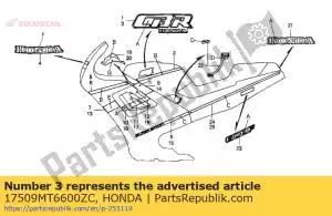 Honda 17509MT6600ZC merk l brandstof t * type 3 * - Onderkant