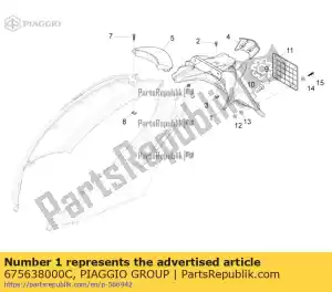 Piaggio Group 675638000C guardabarros trasero - Lado inferior