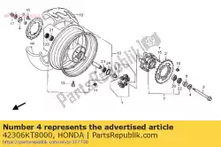 Ici, vous pouvez commander le rondelle, rr. Essieu auprès de Honda , avec le numéro de pièce 42306KT8000: