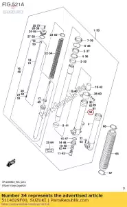 suzuki 5114029F00 tube,outer,l - Bottom side