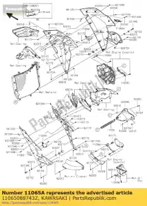 Kawasaki 11065088743Z cap, sudario, rh, m.c.black - Il fondo