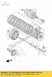 veer, koppelingsbaas van Yamaha, met onderdeel nummer 4X7163830100, bestel je hier online: