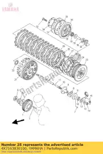 yamaha 4X7163830100 veer, koppelingsbaas - Onderkant