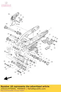 yamaha 3JD221470000 beschermer, ketting - Onderkant