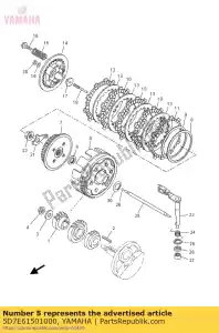 yamaha 5D7E61501000 primary driven gear comp. - Bottom side