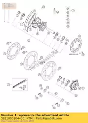 Aquí puede pedir rueda trasera cpl. Negro 04 de KTM , con el número de pieza 5821000104430: