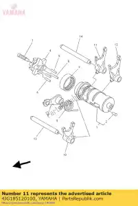 yamaha 4JG185120100 garfo, turno 2 - Lado inferior