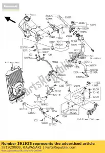 Kawasaki 391920008 pipe-water,fr head - Bottom side