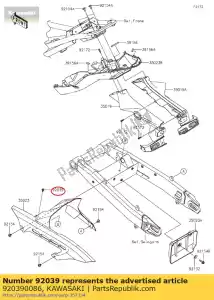 Kawasaki 920390086 rivet - Bottom side