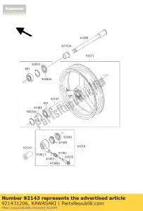 kawasaki 921431206 collare, asse anteriore, dado, l = zx1000-b - Il fondo