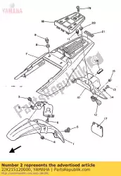 beugel, spatbord van Yamaha, met onderdeel nummer 2JX215120000, bestel je hier online: