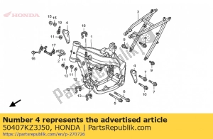 Honda 50407KZ3J50 bracket, head hanger - Bottom side