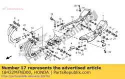 Aqui você pode pedir o colar, montagem do silencioso em Honda , com o número da peça 18422MFND00: