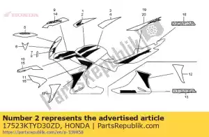 Honda 17523KTYD30ZD listra a, l * type4 * - Lado inferior