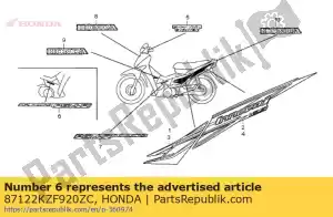 Honda 87122KZF920ZC marca, r pgm * type3 * - Lado inferior