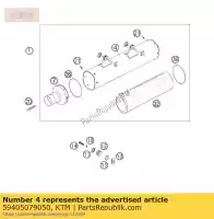 59405079050, KTM, alloggiamento silenziatore cpl. sx 03 ktm exc smr supermoto sx sxs xc xcf 250 450 525 540 690 2003 2004 2005 2006 2007 2009, Nuovo