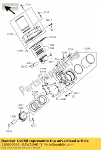 kawasaki 110601965 gasket,cylinder base kvf650-a1 - Bottom side