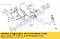 18319GFM970, Honda, protetor b, silenciador honda nhx 110 2008 2009 2010 2011 2012 2013, Novo