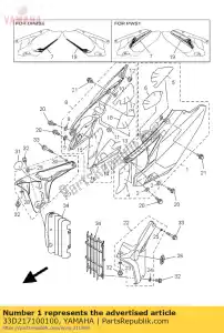 yamaha 33D217100100 zijdeksel samenstel 1 - Onderkant