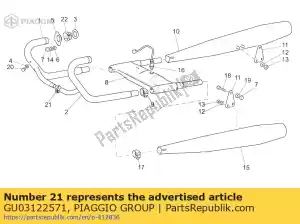 Piaggio Group GU03122571 hose clamp - Bottom side