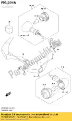 Here you can order the flasher, l/h rear from Suzuki, with part number 3560438AE1: