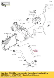 kawasaki 390620861 01 tuyau de refroidissement, radiateur avec pompe - La partie au fond