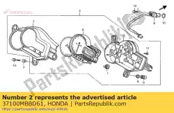 Here you can order the meter assy., combination (kph) from Honda, with part number 37100MBBD61: