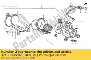 honda 37100MBBD61 medidor conjunto, combinación (km / h) - Lado inferior