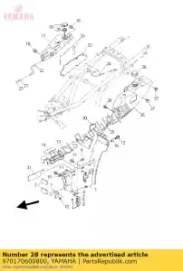 yamaha 970170600800 parafuso, hexágono - Lado inferior