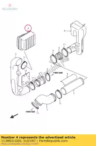 suzuki 1138831G00 conduit, courroie clg f - La partie au fond