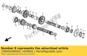 Honda 23800098000 roda dentada, acionamento (15t) - Lado inferior